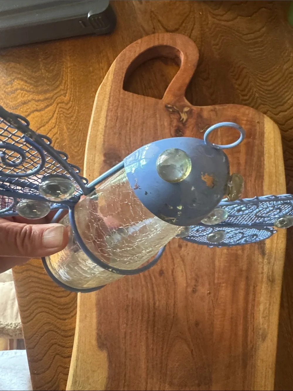 Decorative Metal & crackle glass Dragonfly Wall Accent/garden art